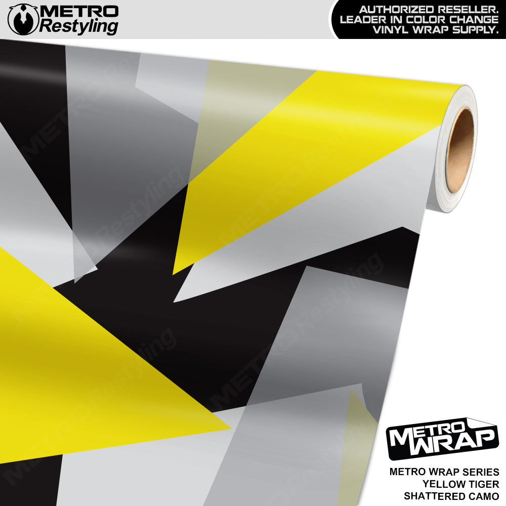 Metro Wrap Shattered Yellow Tiger Camouflage Vinyl Film