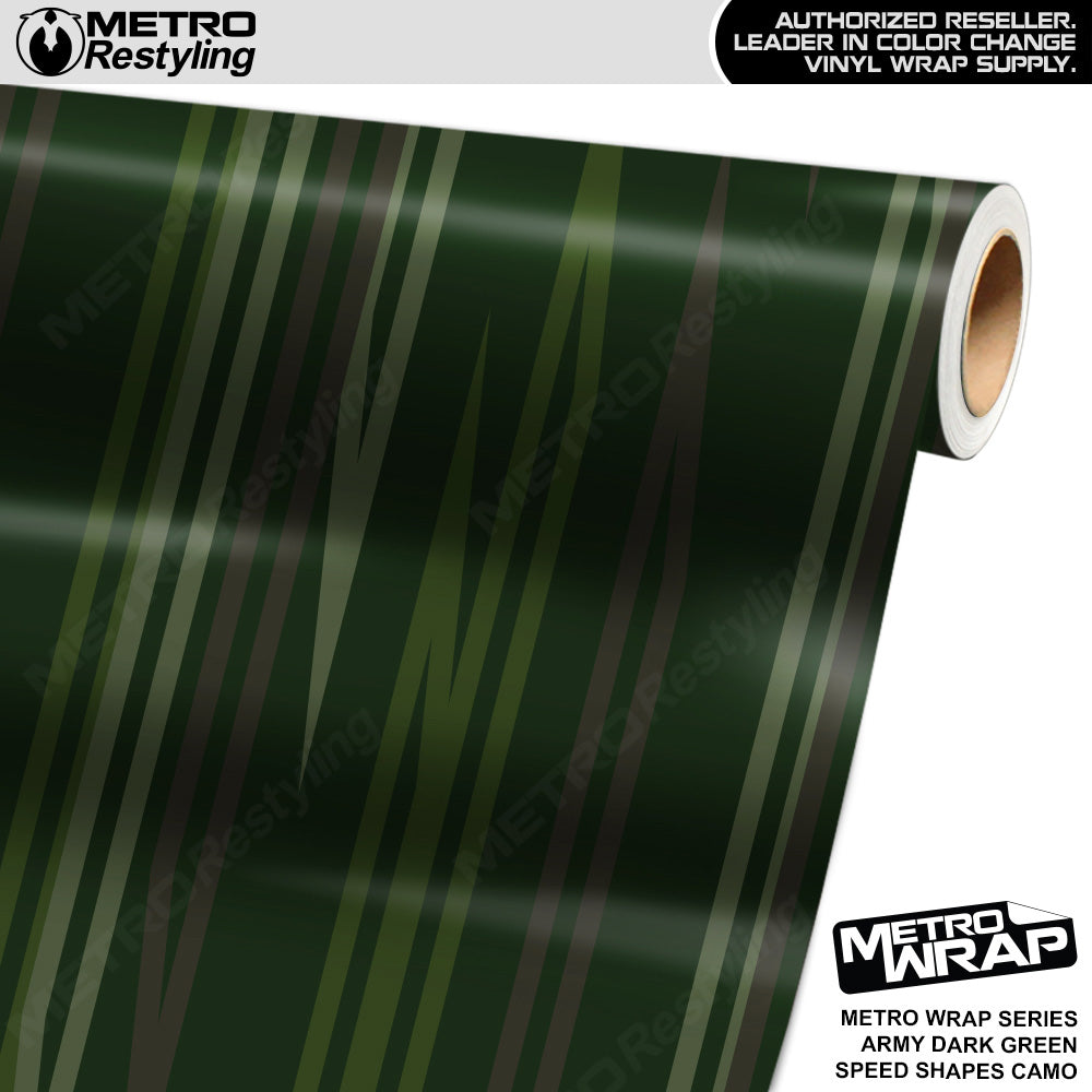 Metro Wrap Speed Shapes Army Dark Green Vinyl Film