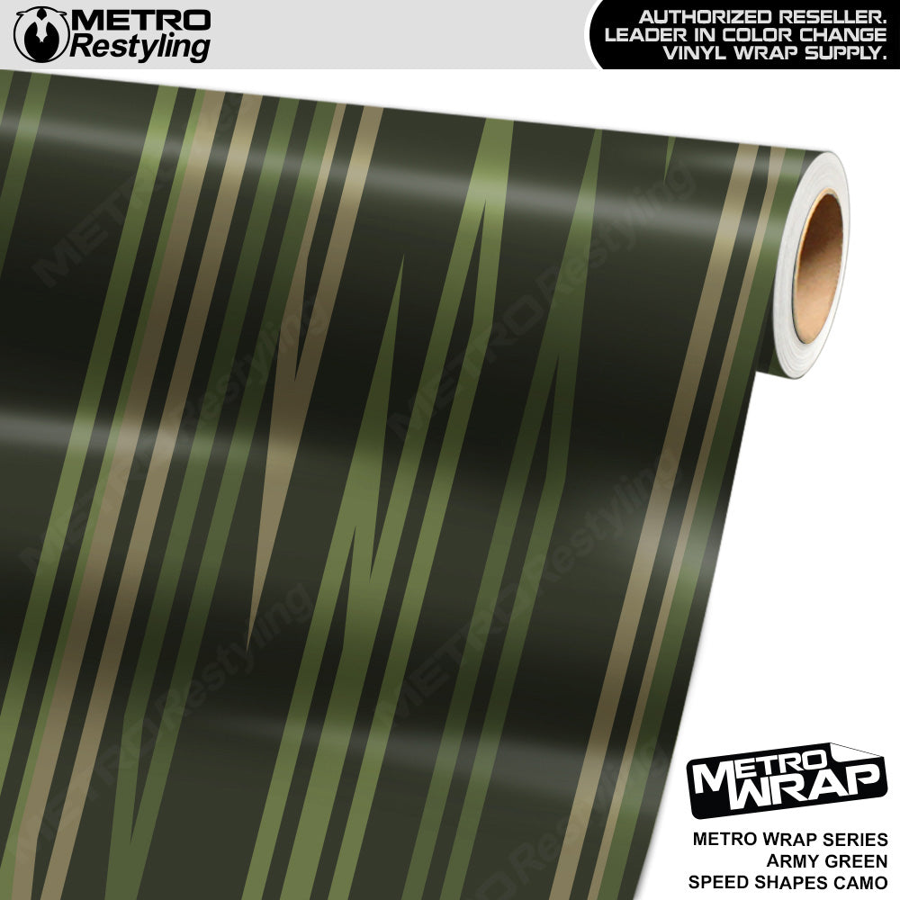Metro Wrap Speed Shapes Army Green Vinyl Film