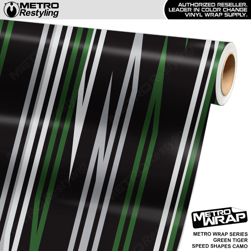 Metro Wrap Speed Shapes Green Tiger Vinyl Film