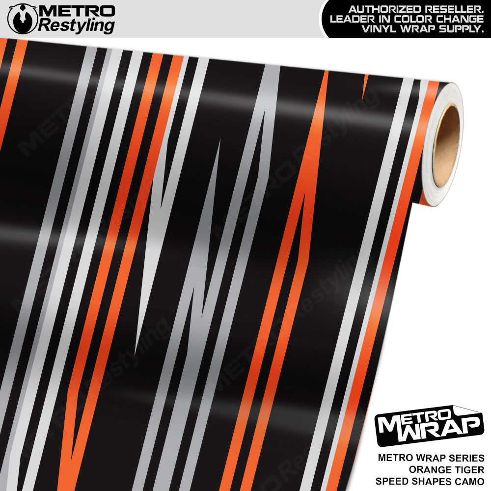 Metro Wrap Speed Shapes Orange Tiger Vinyl Film