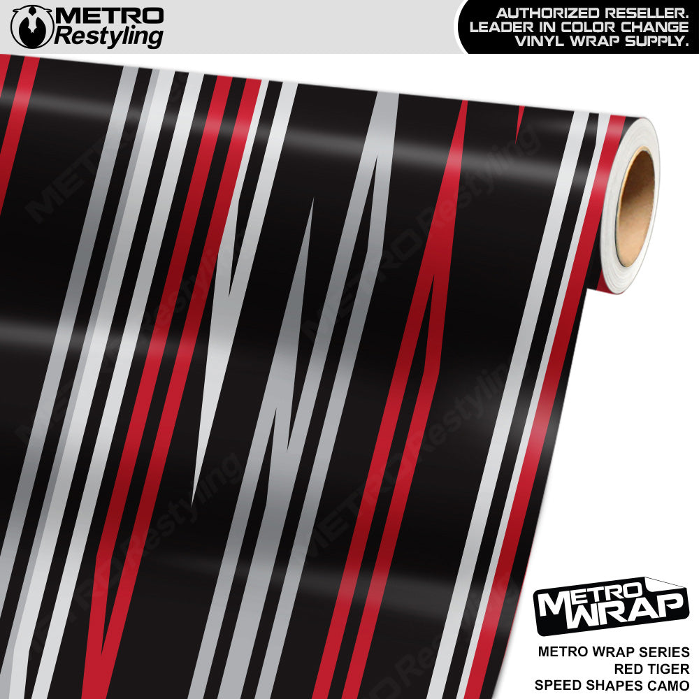 Metro Wrap Speed Shapes Red Tiger Vinyl Film