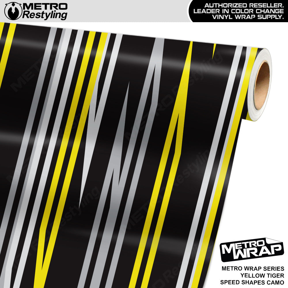 Metro Wrap Speed Shapes Yellow Tiger Vinyl FilmMetro Wrap Speed Shapes Yellow Tiger Vinyl Film