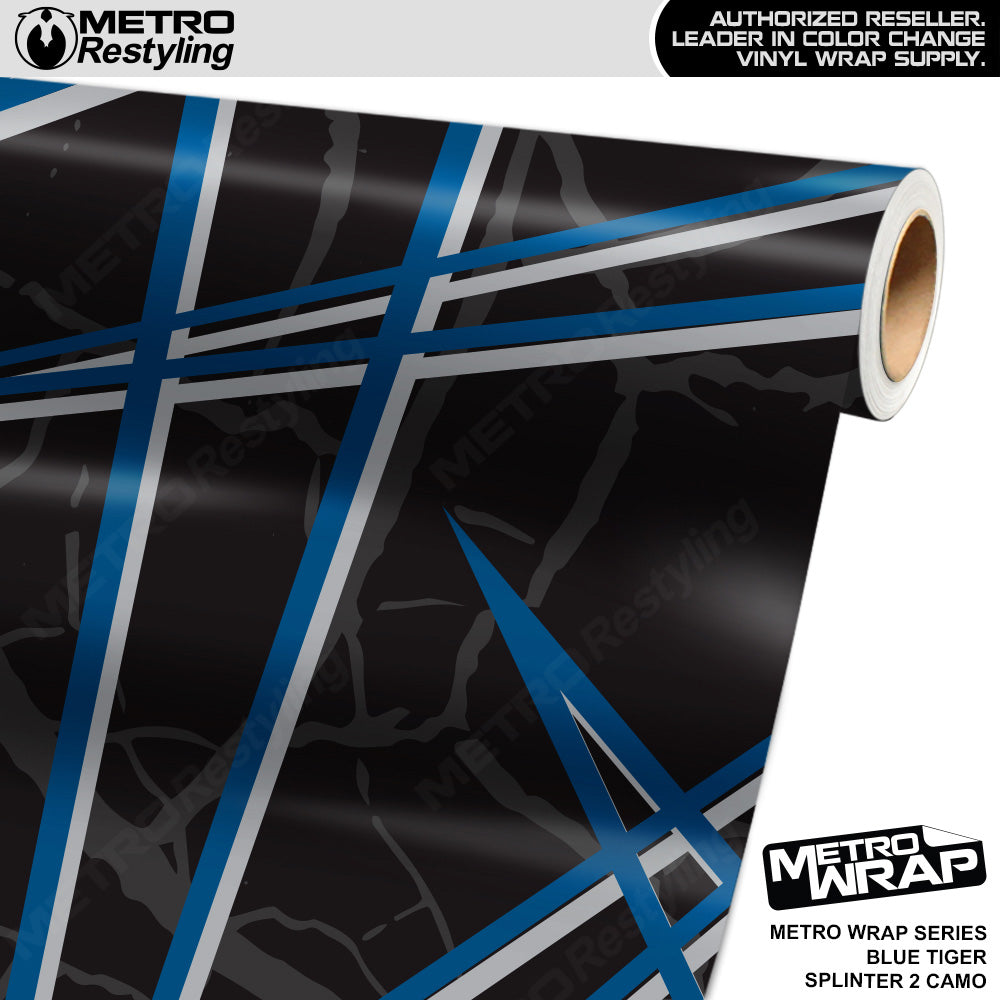 Metro Wrap Splinter 2 Blue Tiger Camouflage Vinyl Film