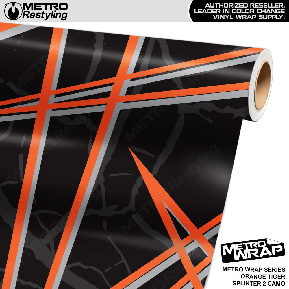 Metro Wrap Splinter 2 Orange Tiger Camouflage Vinyl Film