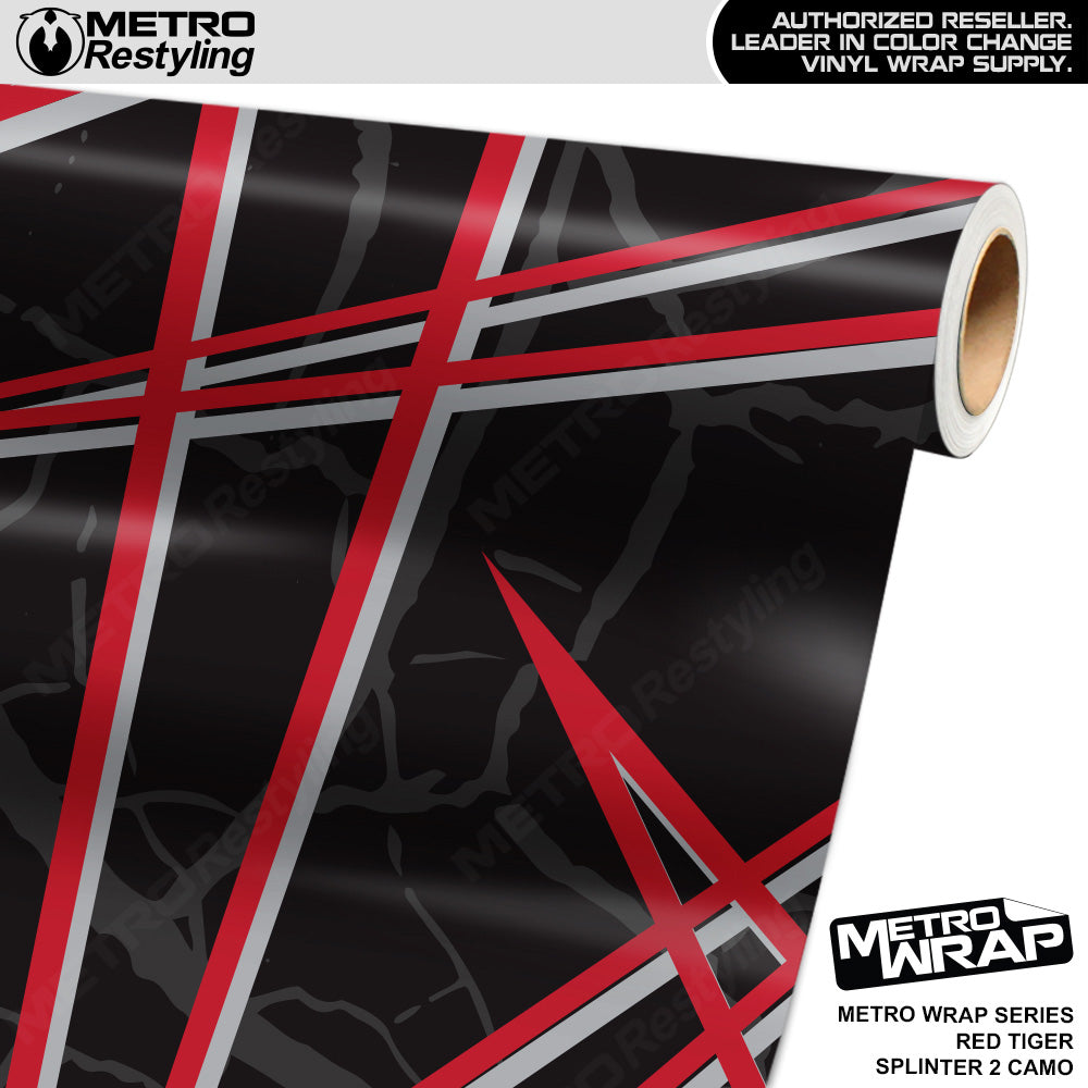 Metro Wrap Splinter 2 Red Tiger Camouflage Vinyl Film