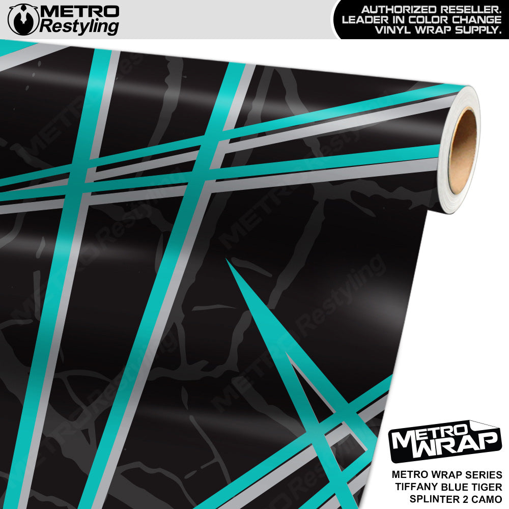 Metro Wrap Splinter 2 Tiffany Blue Tiger Camouflage Vinyl Film