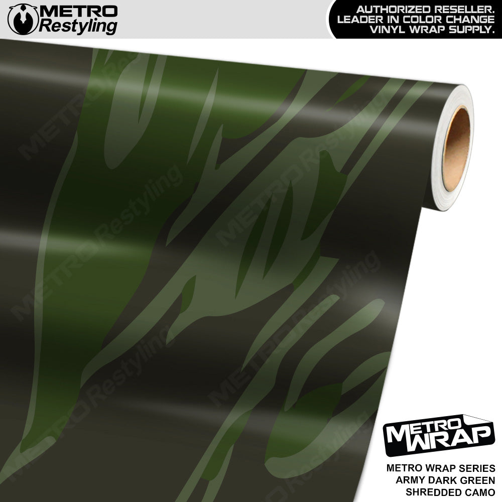 Metro Wrap Shredded Army Dark Green Camouflage Vinyl Film