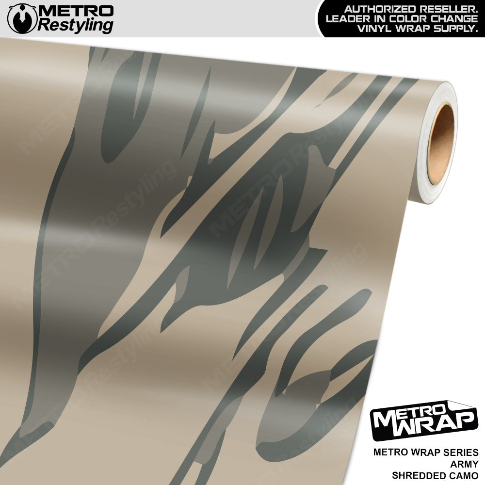 Metro Wrap Shredded Army Camouflage Vinyl Film