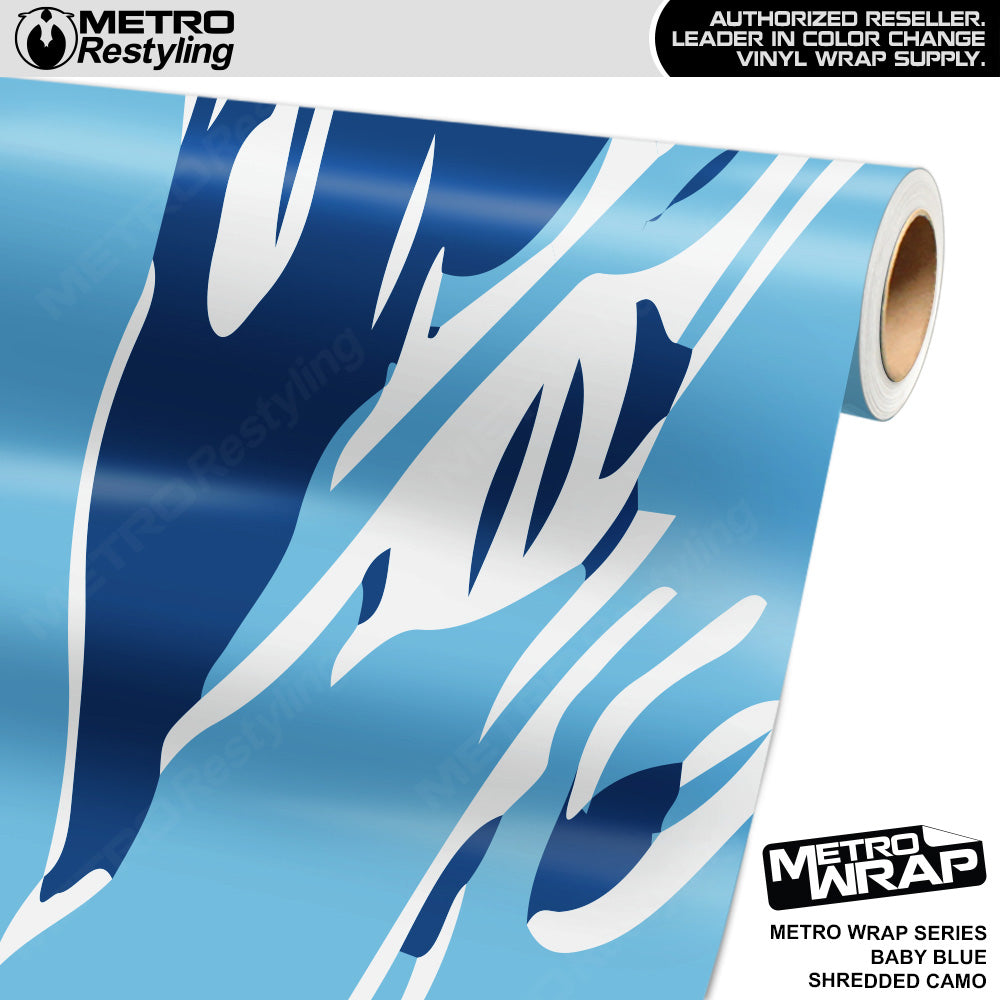 Metro Wrap Shredded Baby Blue Camouflage Vinyl Film