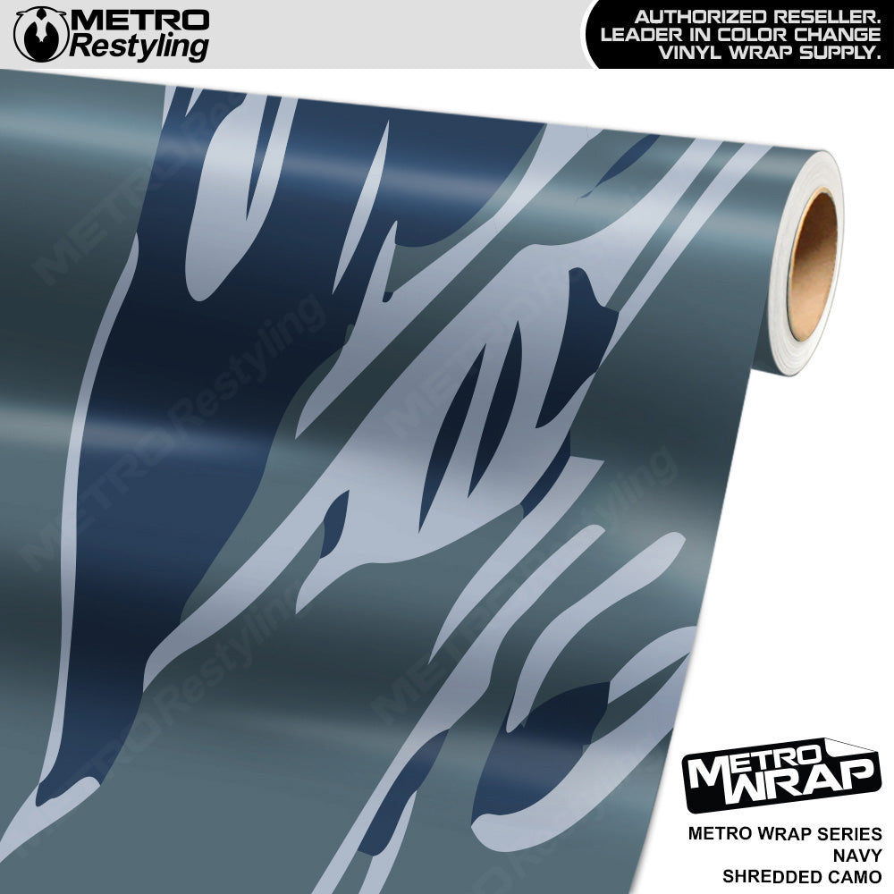 Metro Wrap Shredded Navy Camouflage Vinyl Film