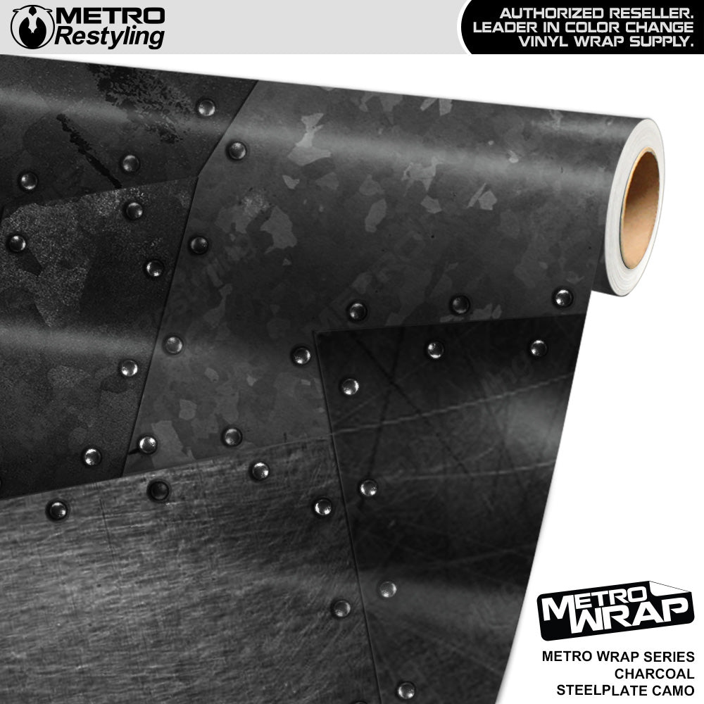 Metro Wrap Steel Plate Charcoal Vinyl Film