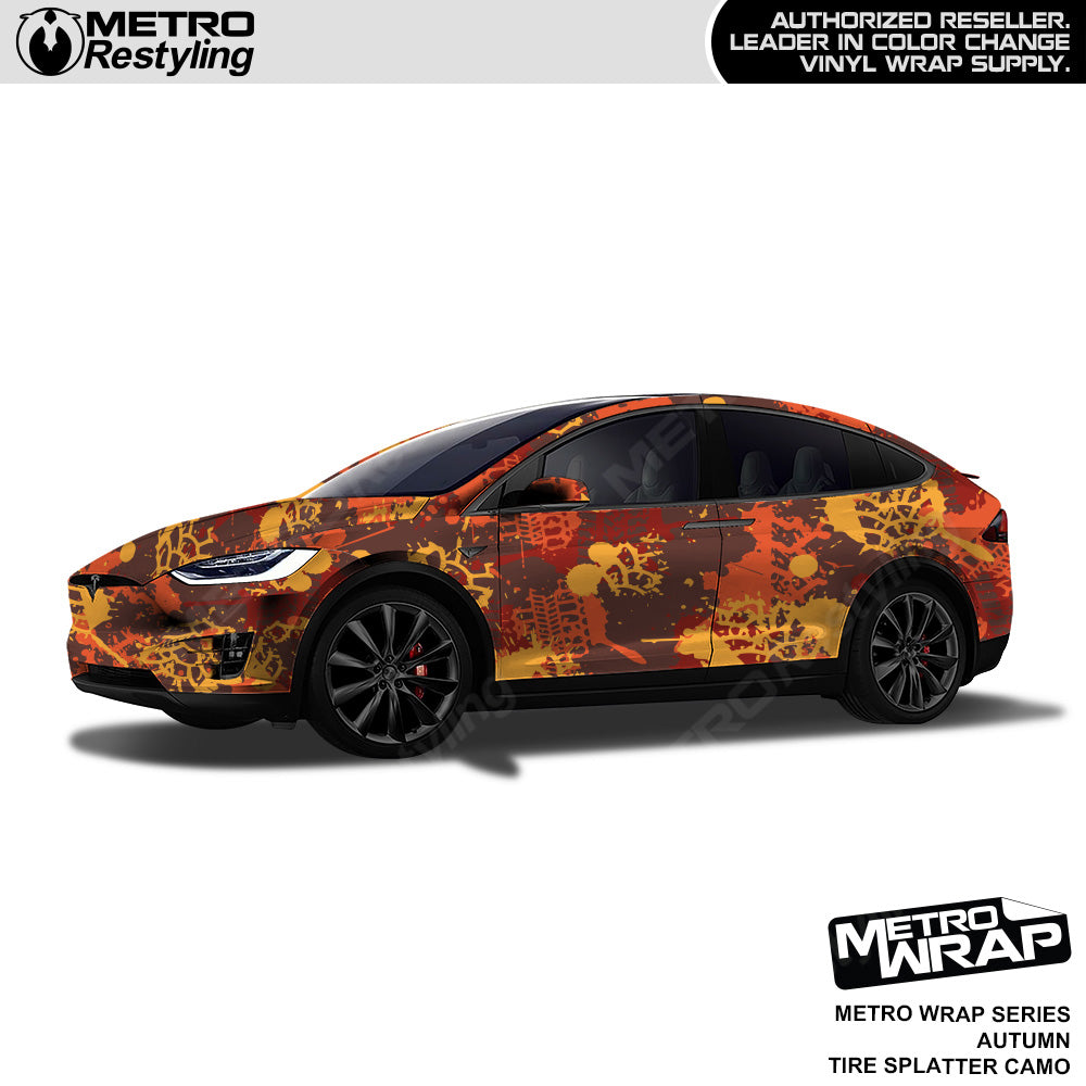 Metro Wrap Tire Splatter Autumn Camouflage Vinyl Film