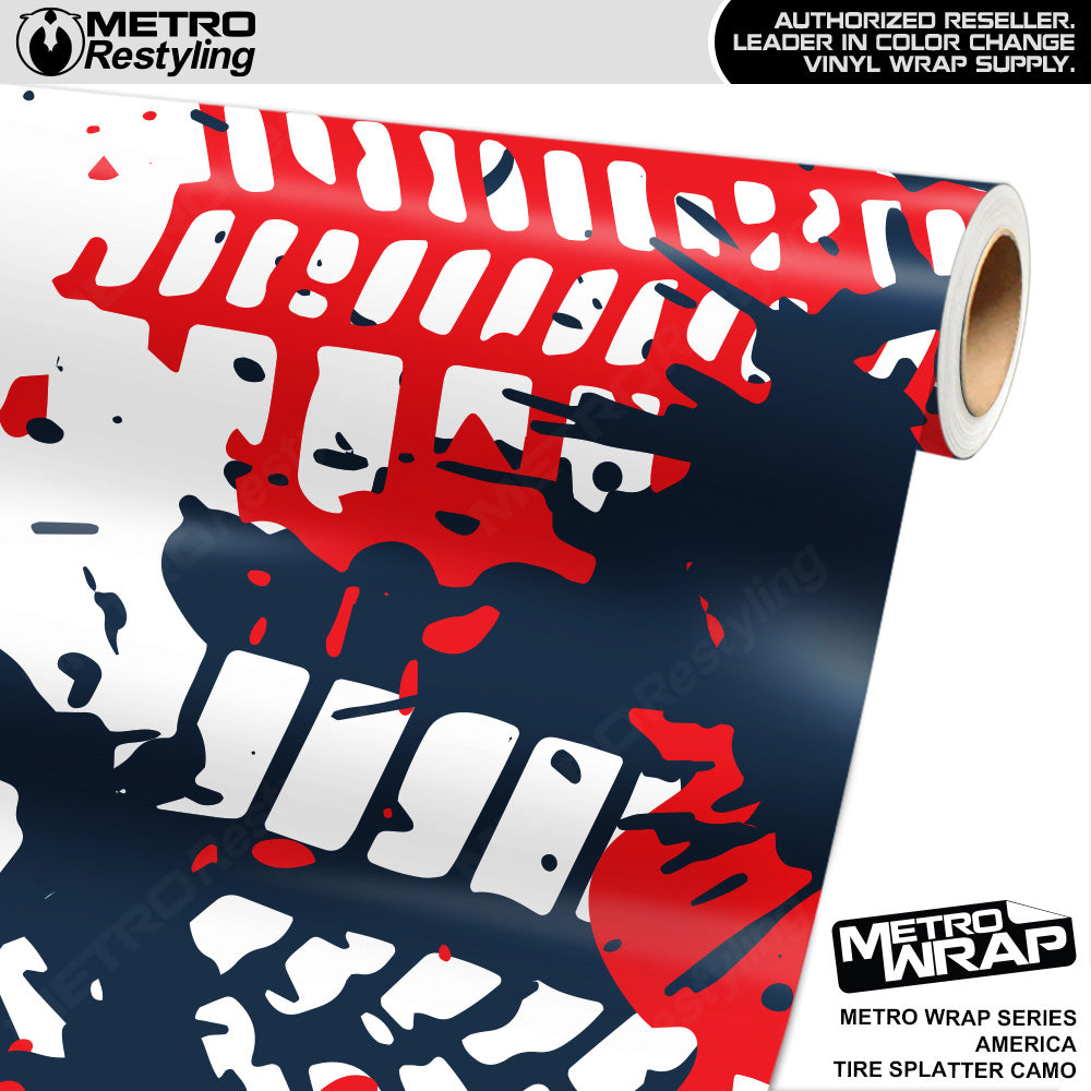 Metro Wrap Tire Splatter America Camouflage Vinyl Film
