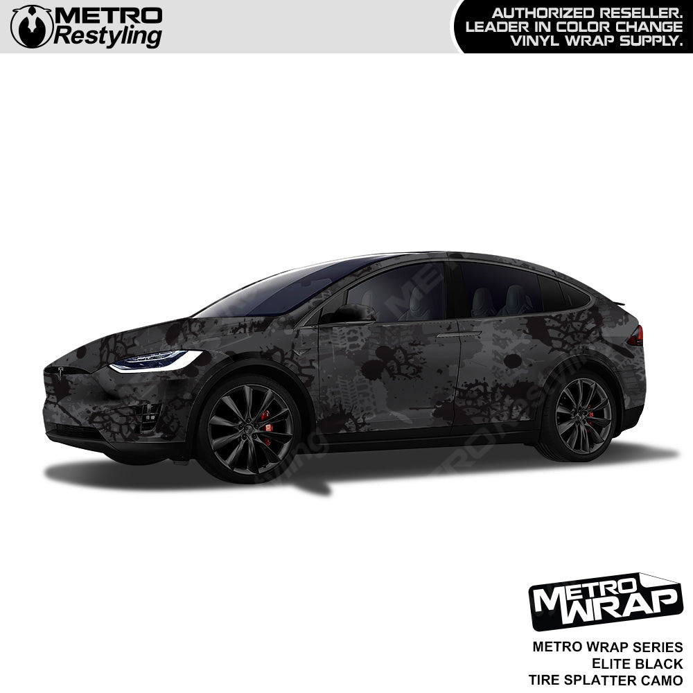 Metro Wrap Tire Splatter Elite Black Camouflage Vinyl Film