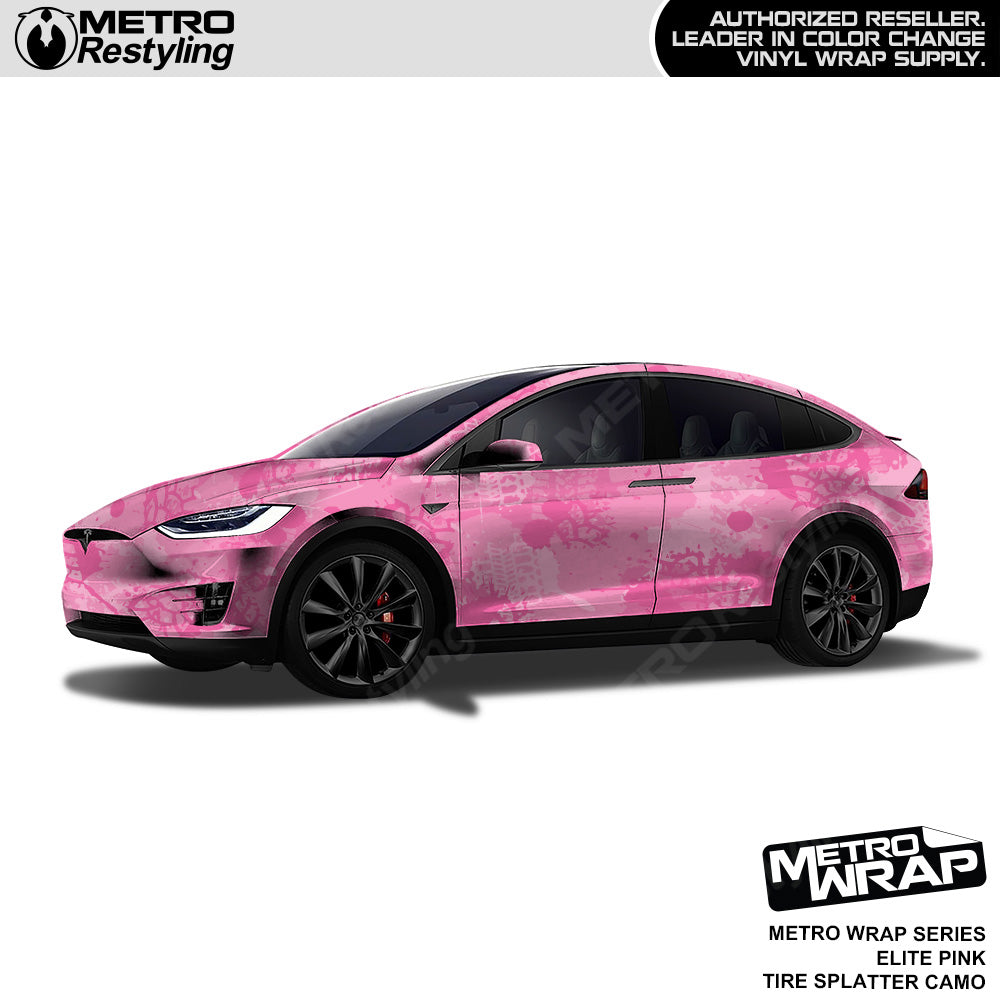 Metro Wrap Tire Splatter Elite Pink Camouflage Vinyl Film