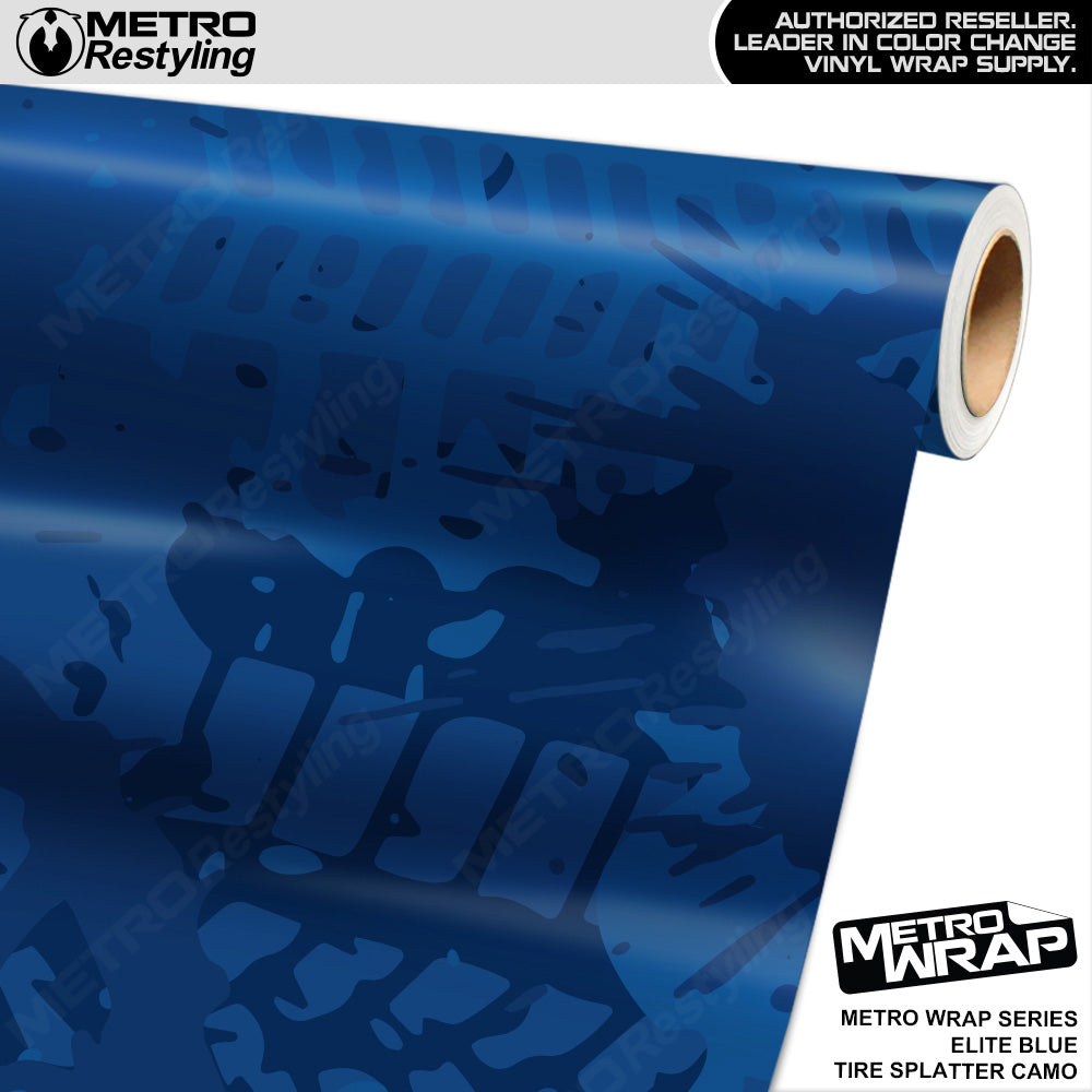 Metro Wrap Tire Splatter Elite Blue Camouflage Vinyl Film