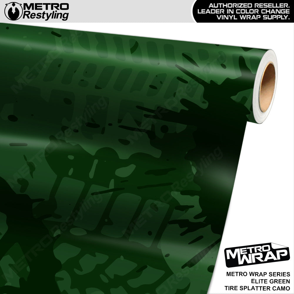Metro Wrap Tire Splatter Elite Green Camouflage Vinyl Film