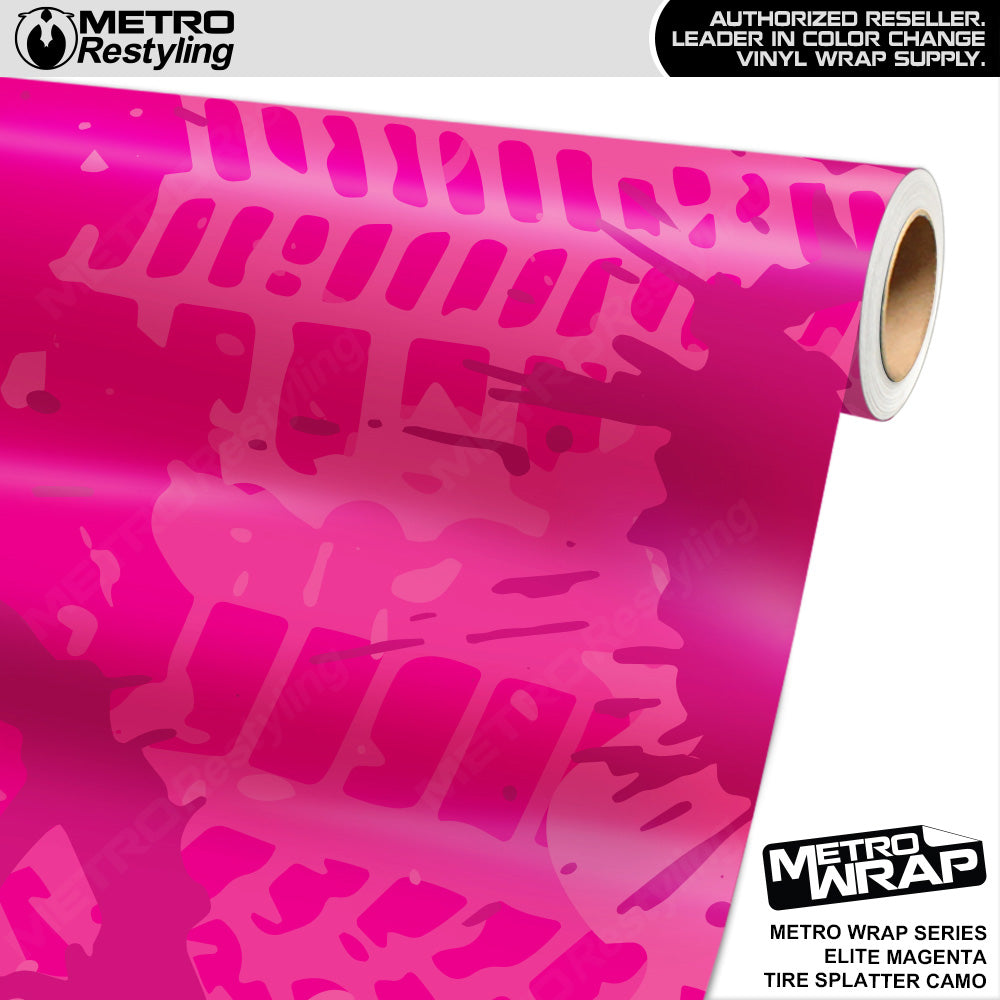 Metro Wrap Tire Splatter Elite Magenta Camouflage Vinyl Film
