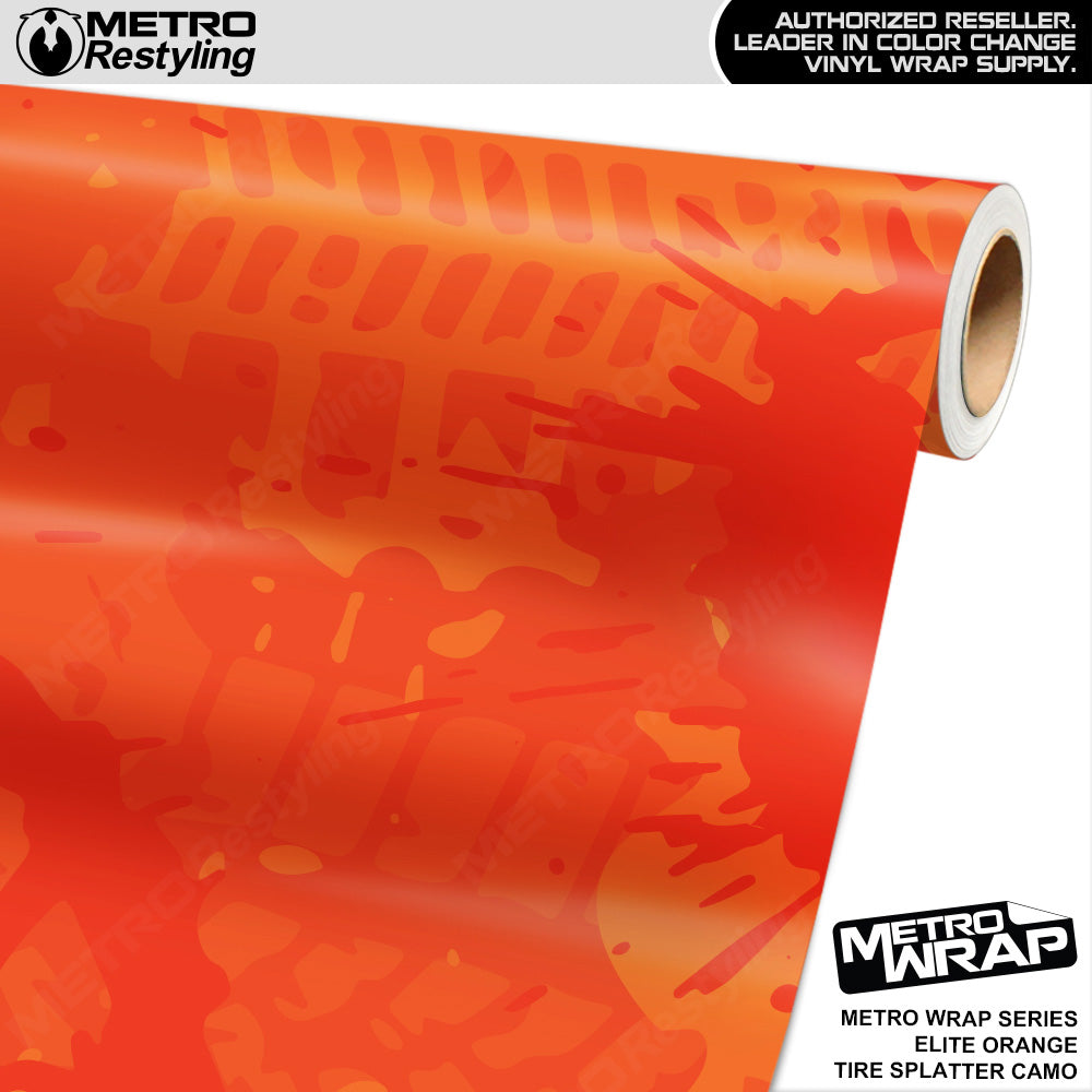 Metro Wrap Tire Splatter Elite Orange Camouflage Vinyl Film
