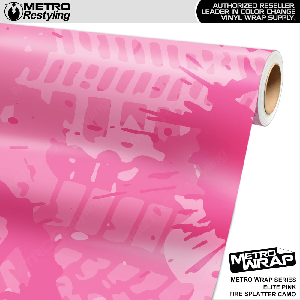 Metro Wrap Tire Splatter Elite Pink Camouflage Vinyl Film