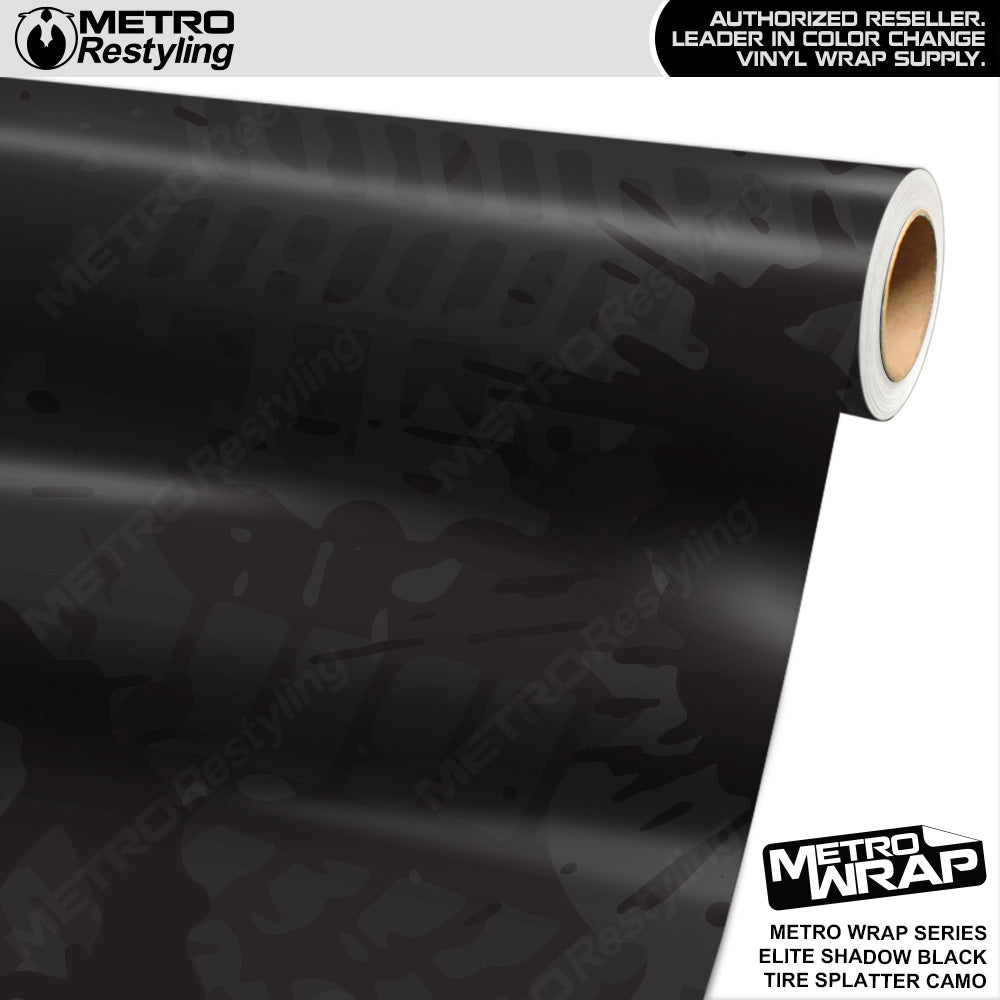 Metro Wrap Tire Splatter Elite Shadow Black Camouflage Vinyl Film