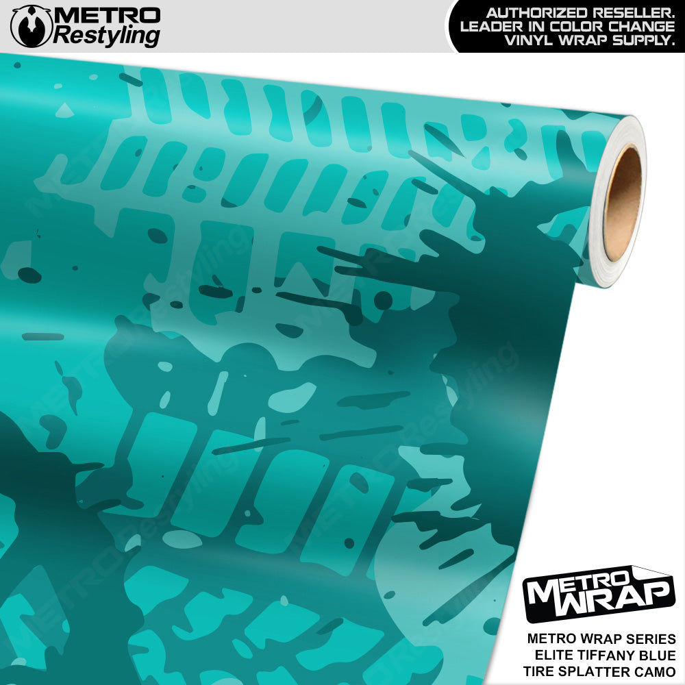 Metro Wrap Tire Splatter Elite Tiffany Blue Camouflage Vinyl Film