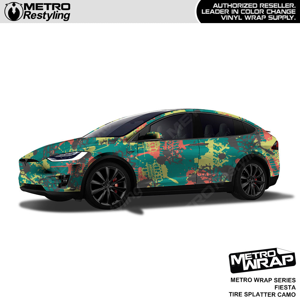 Metro Wrap Tire Splatter Fiesta Camouflage Vinyl Film
