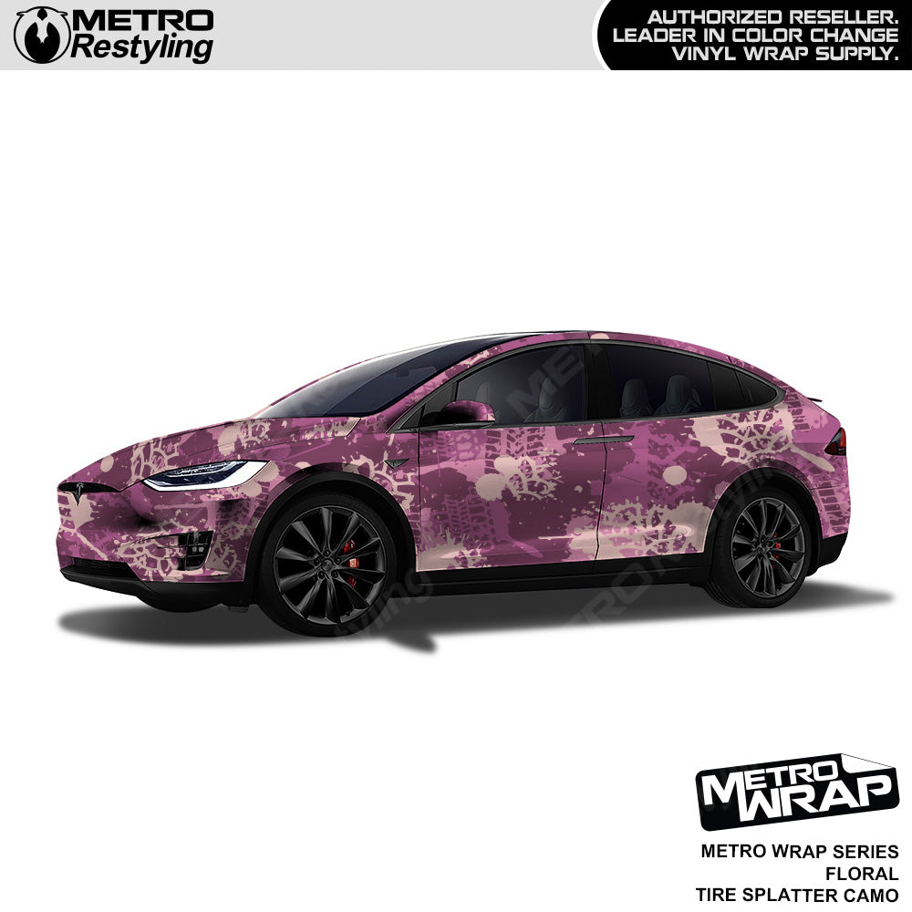 Metro Wrap Tire Splatter Floral Camouflage Vinyl Film