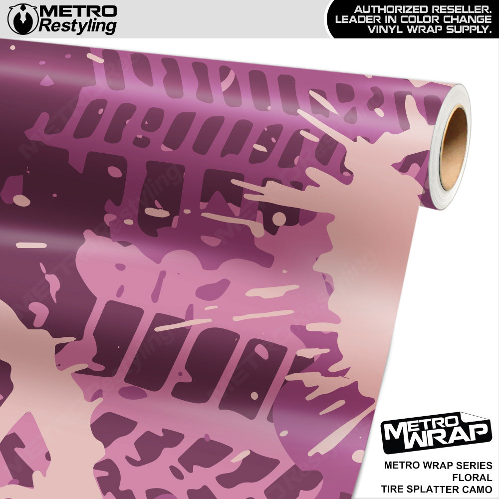 Metro Wrap Tire Splatter Floral Camouflage Vinyl Film