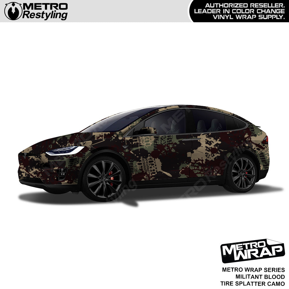 Metro Wrap Tire Splatter Militant Blood Camouflage Vinyl Film