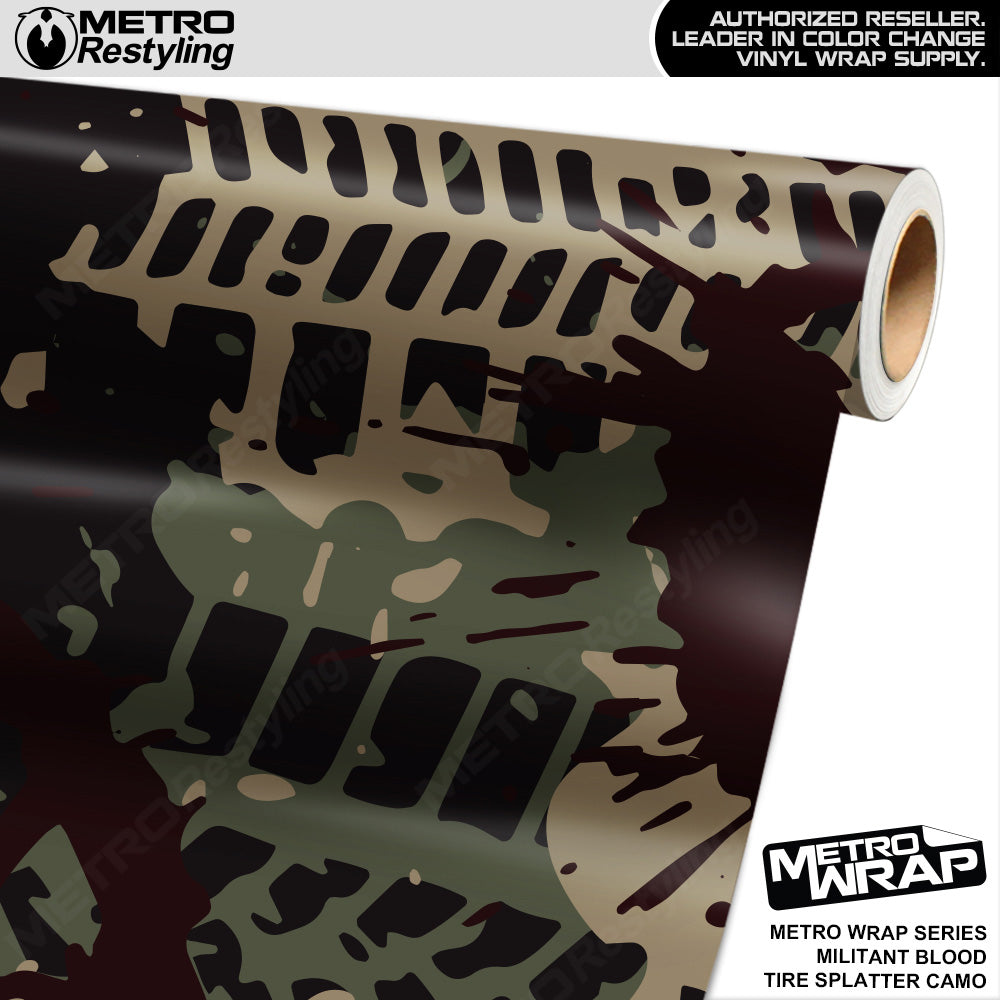 Metro Wrap Tire Splatter Militant Blood Camouflage Vinyl Film