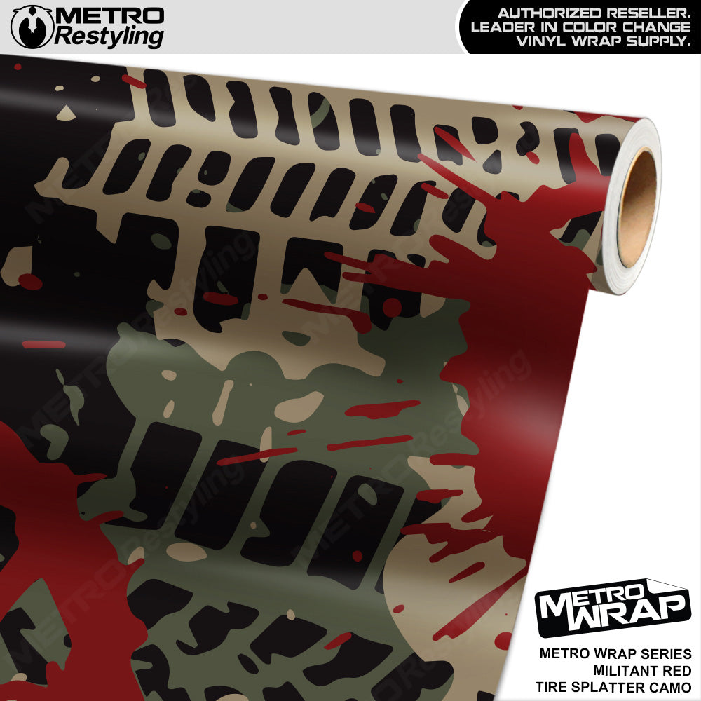 Metro Wrap Tire Splatter Militant Red Camouflage Vinyl Film