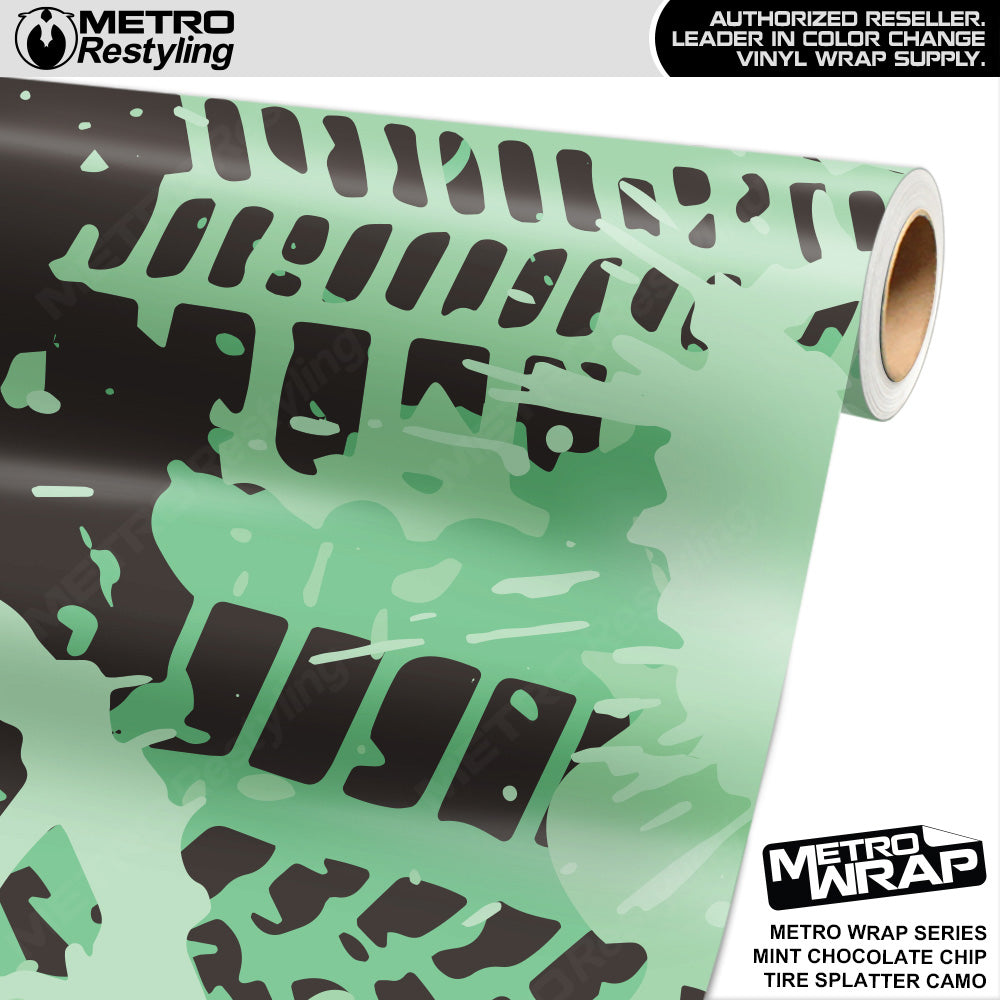 Metro Wrap Tire Splatter Mint Chocolate Chip Camouflage Vinyl Film