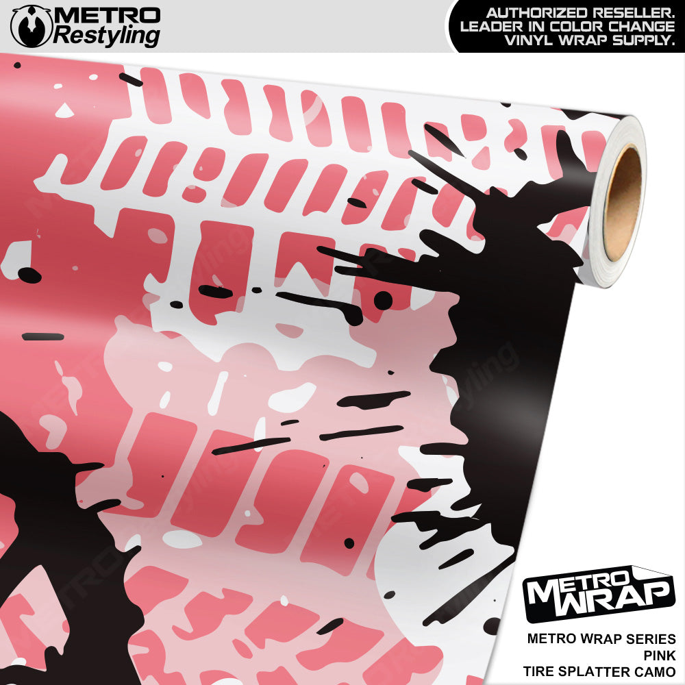 Metro Wrap Tire Splatter Pink Camouflage Vinyl Film