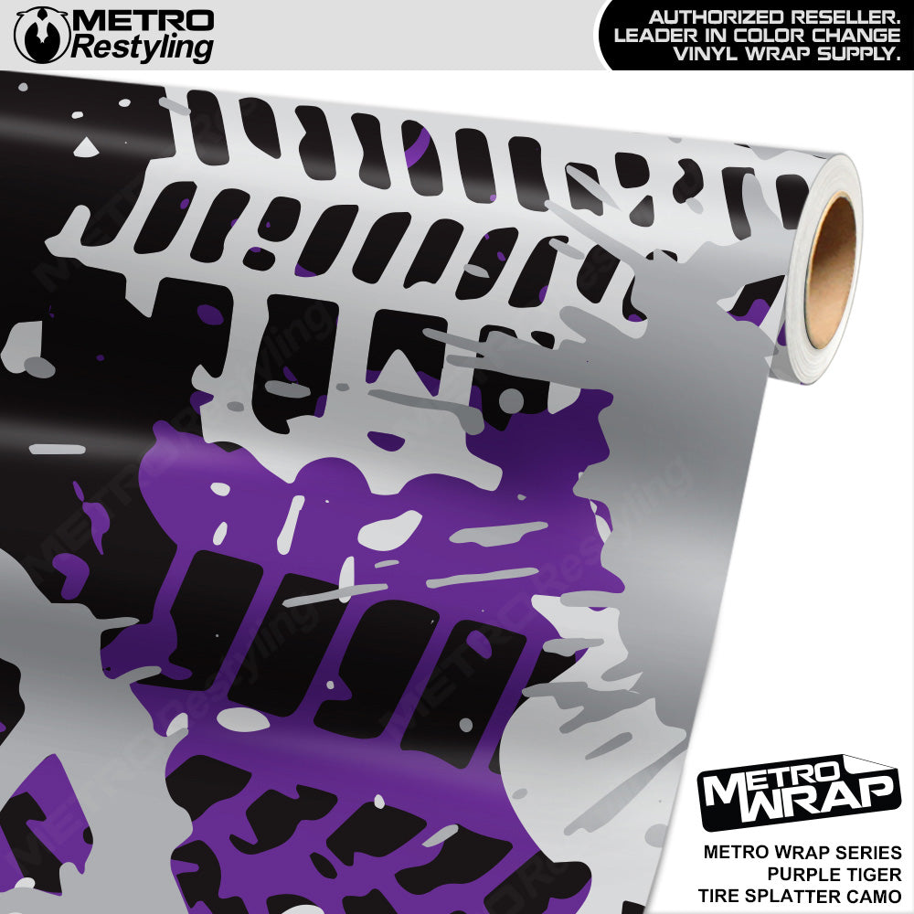 Metro Wrap Tire Splatter Purple Tiger Camouflage Vinyl Film