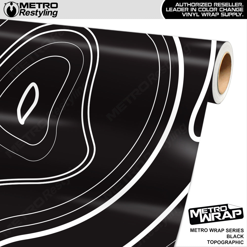 Metro Wrap Topographic Black Vinyl Film