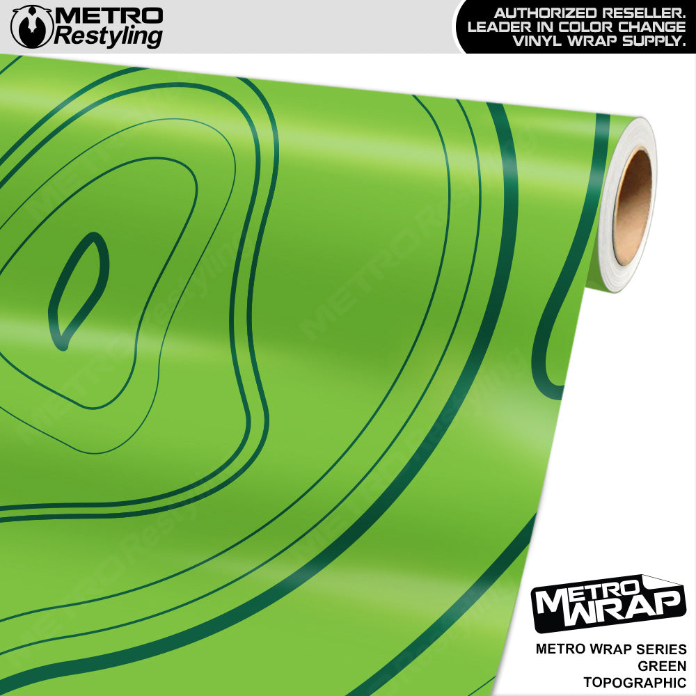 Metro Wrap Topographic Green Vinyl Film