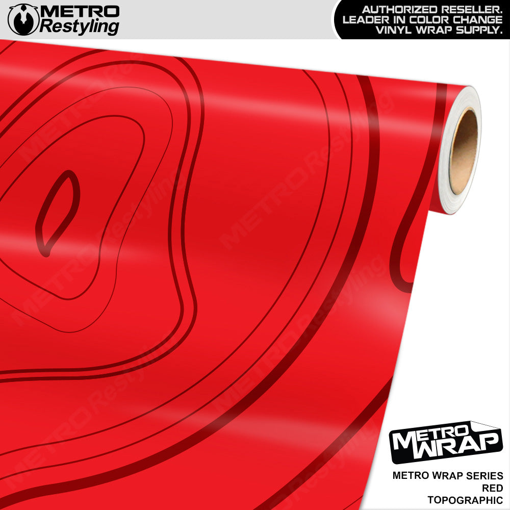 Metro Wrap Topographic Red Vinyl Film