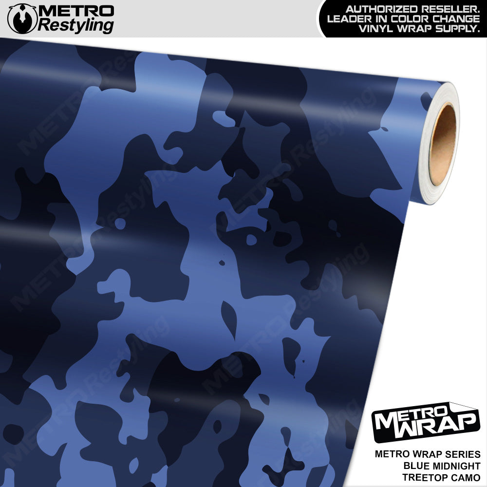 Metro Wrap Treetop Blue Midnight Camouflage Vinyl Film