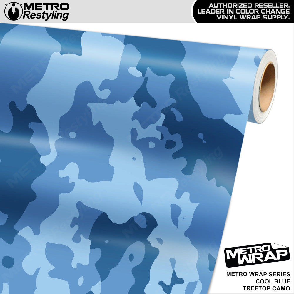 Metro Wrap Treetop Cool Blue Camouflage Vinyl Film