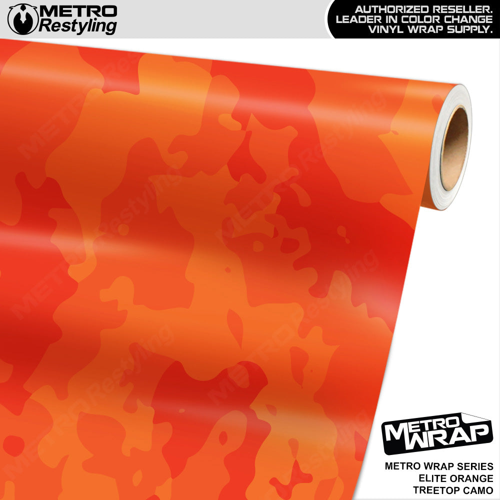 Metro Wrap Treetop Elite Orange Camouflage Vinyl Film