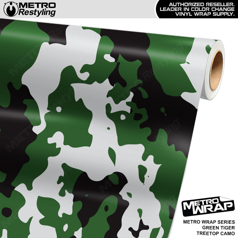 Metro Wrap Treetop Green Tiger Camouflage Vinyl Film