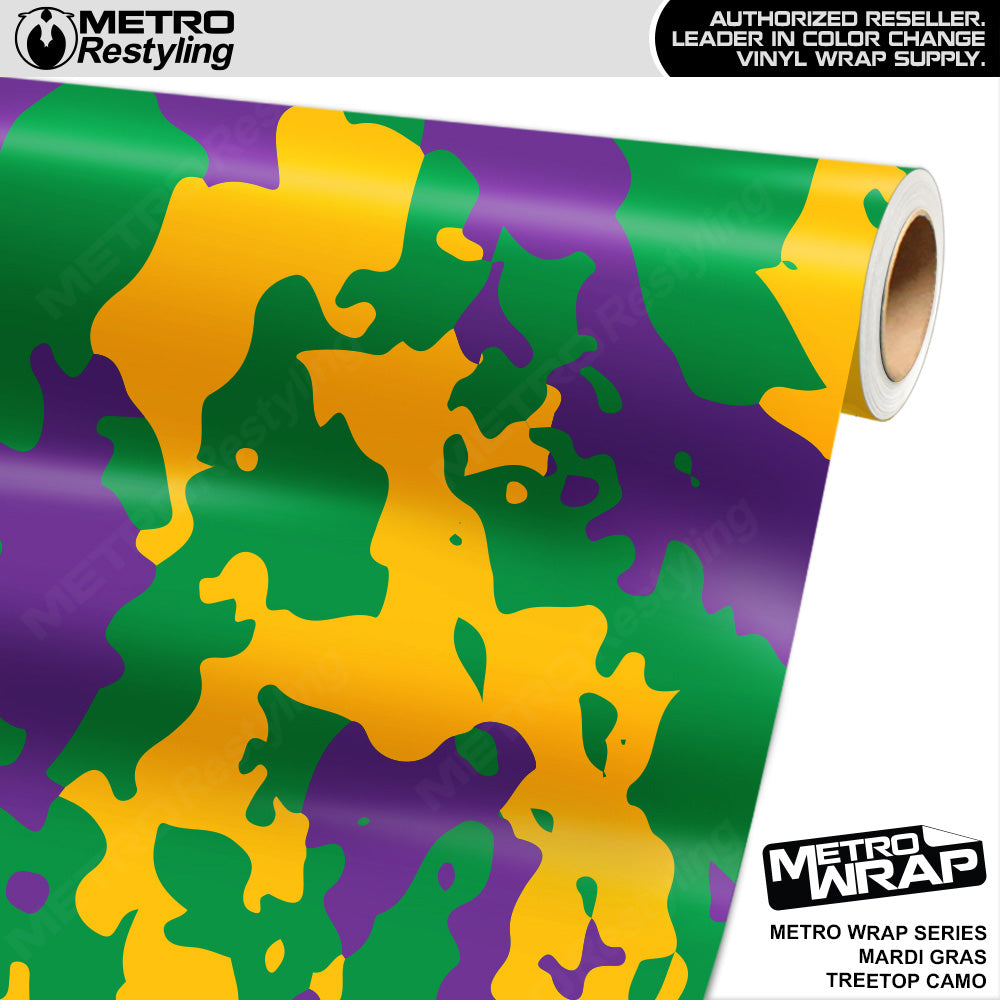 Metro Wrap Treetop Mardi Gras Camouflage Vinyl Film