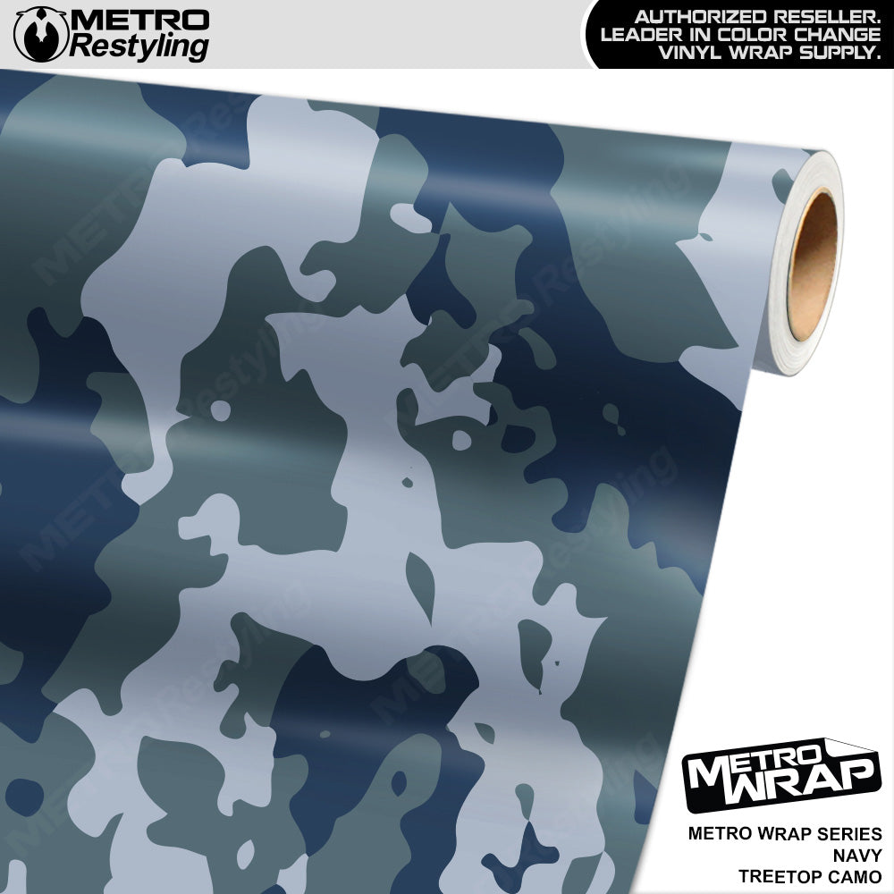 Metro Wrap Treetop Navy Camouflage Vinyl Film