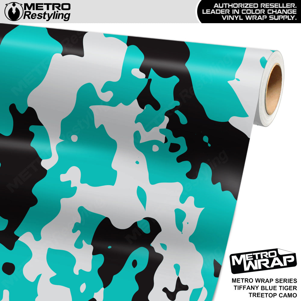 Metro Wrap Treetop Tiffany Blue Tiger Camouflage Vinyl Film