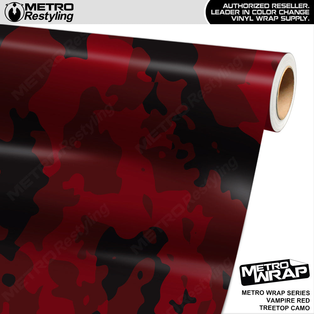 Metro Wrap Treetop Vampire Red Camouflage Vinyl Film