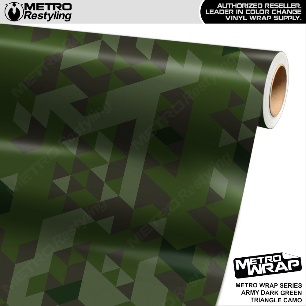 Metro Wrap Triangle Army Dark Green Camouflage Vinyl Film