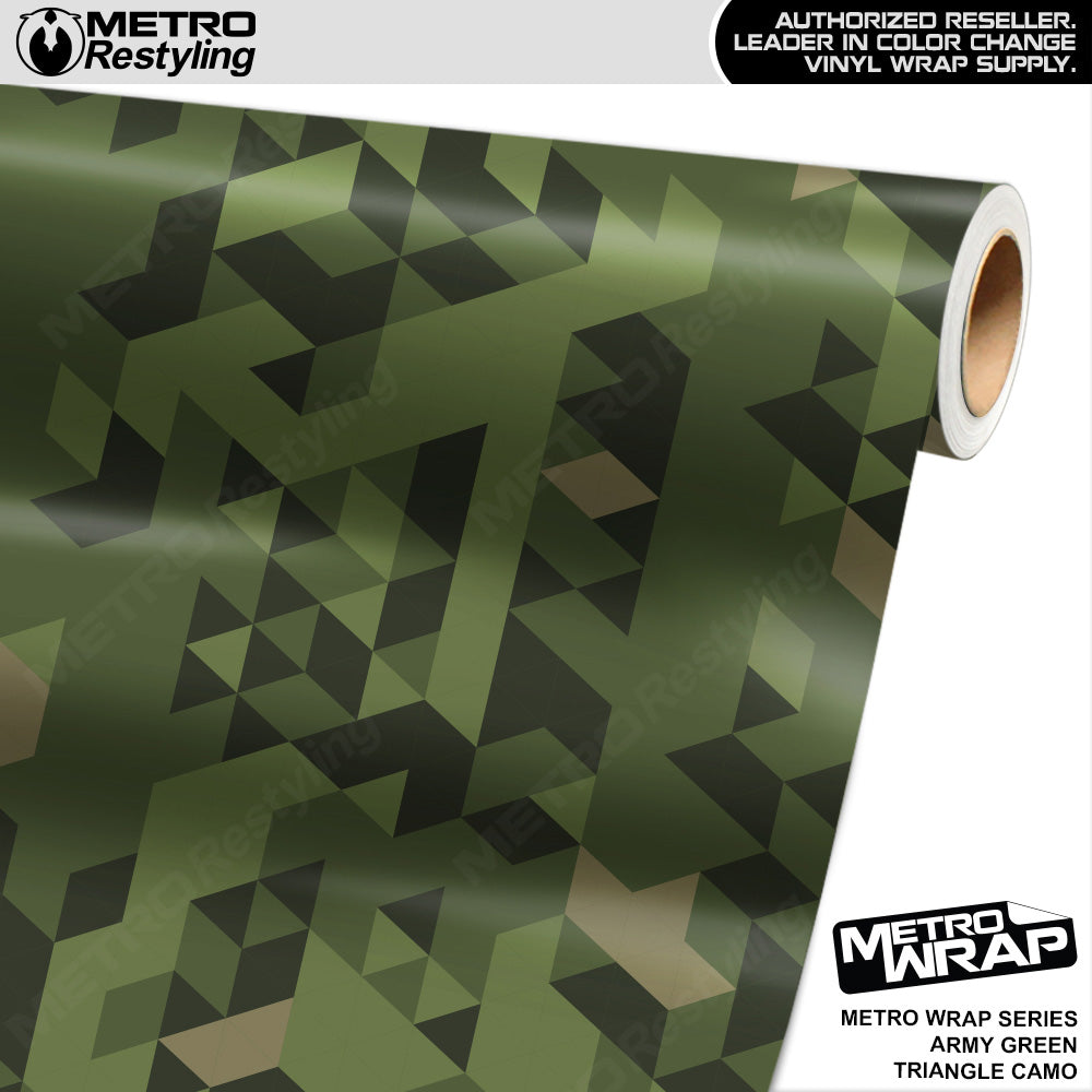 Metro Wrap Triangle Army Green Camouflage Vinyl Film