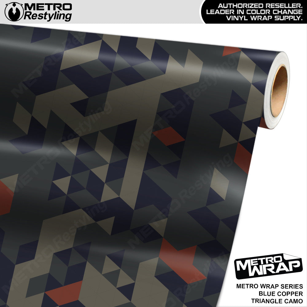 Metro Wrap Triangle Blue Copper Camouflage Vinyl Film